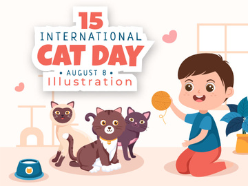 15 International Cat Day Illustration