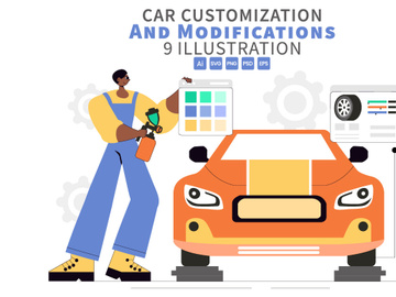 9 Car Customization and Modifications Illustration