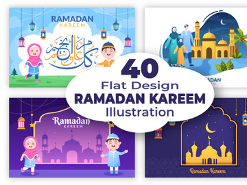40 Ramadan Kareem Holiday Islamic Illustration