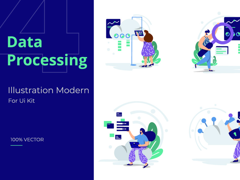Illustration set Data Processing by Twiri ~ EpicPxls