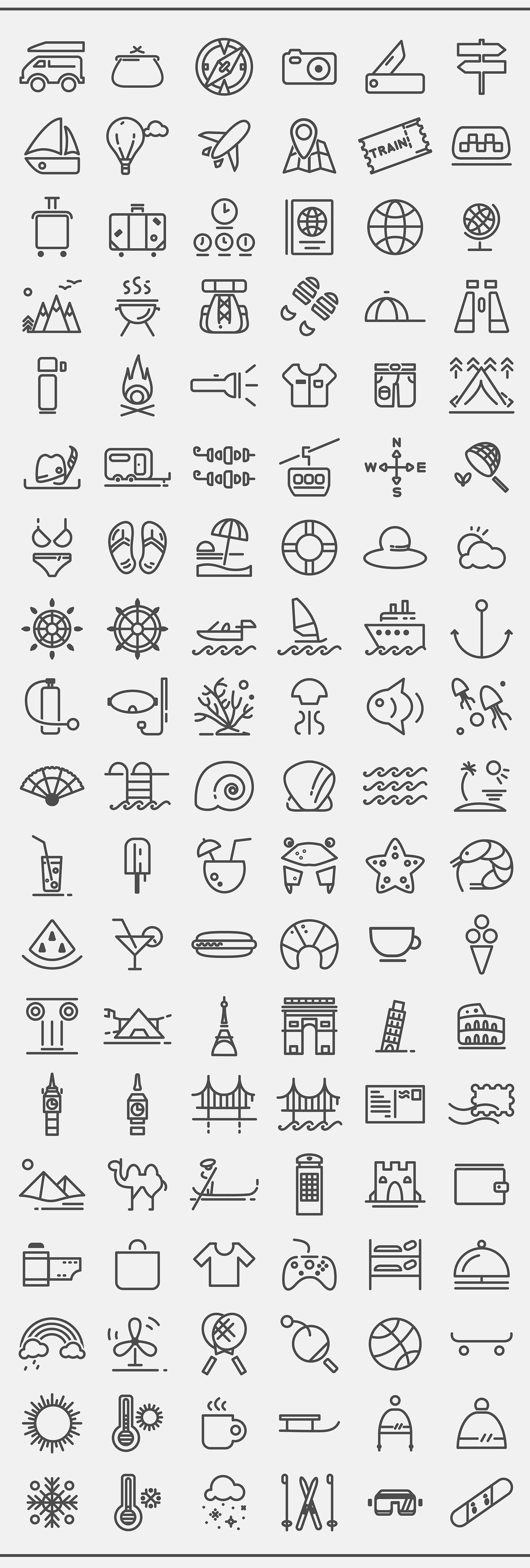 免费旅行图标集[AI](Free Travelling icon set [AI])插图1