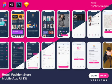 Midastra-Fashion Shopping Mobile App UI (Light & Dark)