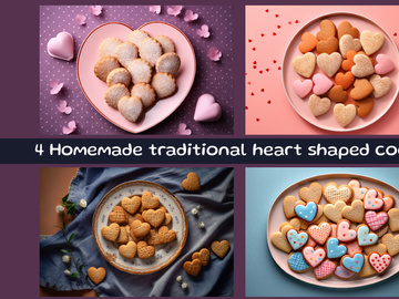 Homemade traditional heart shaped cookies