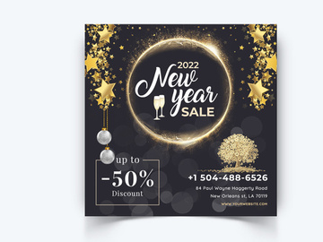 New Year Social Media Instagram Posts Template (AI)