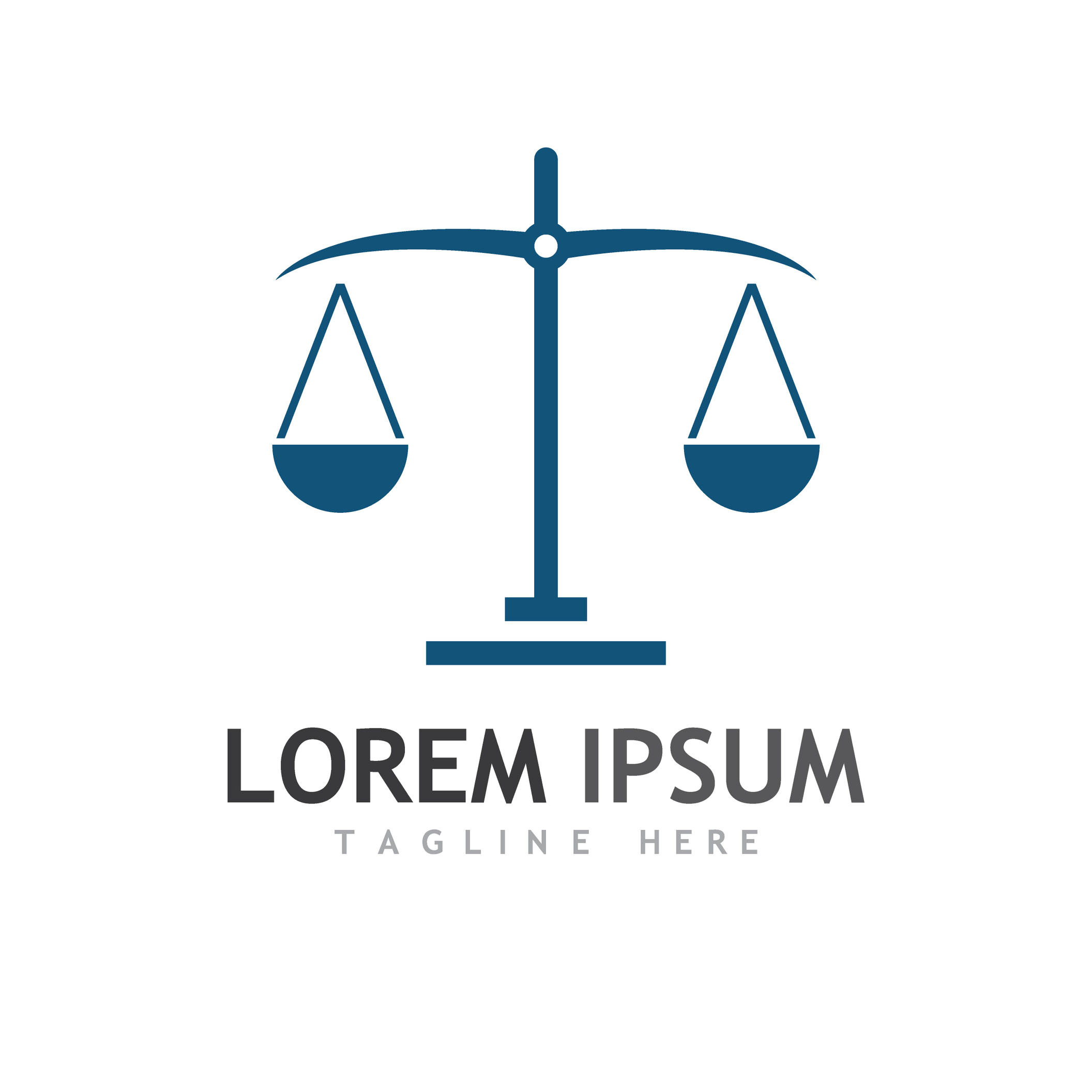 Law firm logo with scales.