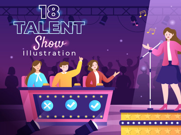 18 Talent Show and TV Quiz Illustration