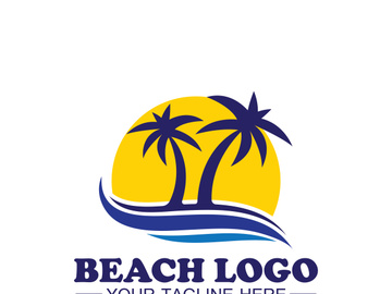 Beach logo design Vector template