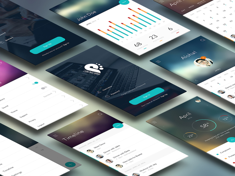 Flat Mobile App UI/UX Design Free ~ EpicPxls - 800 x 600 jpeg 257kB
