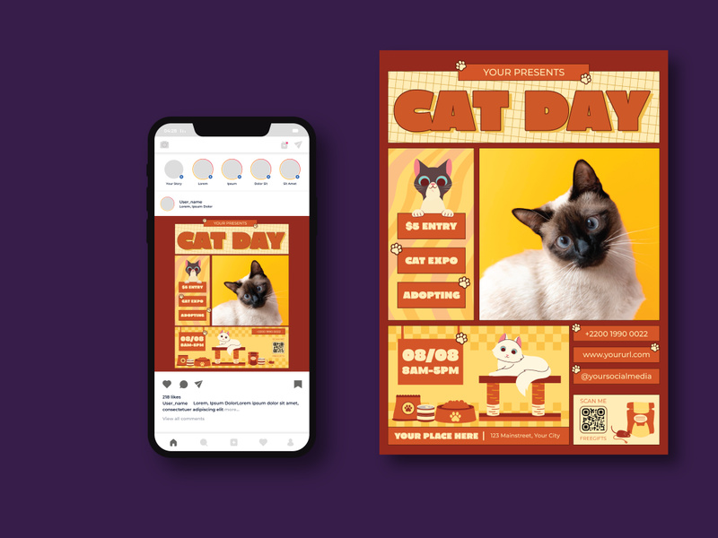 World Cat Day Flyer by iDoodle ~ EpicPxls