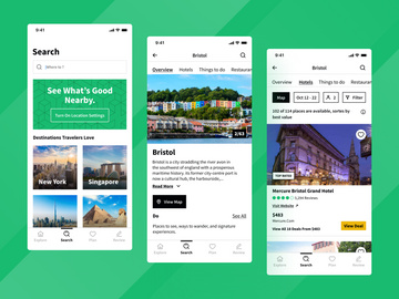 Travel and tourism mobile App UI kit - Volume 1