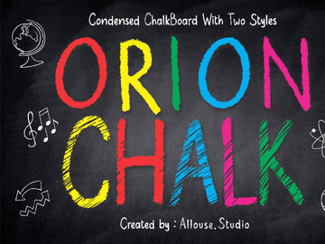 Orion Chalk Font - Two Styles - Solid & Scratch