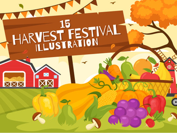 15 Happy Harvest Festival Illustration