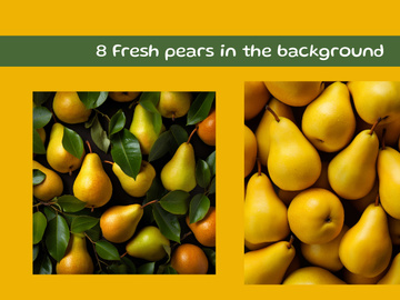 Fresh pears in the background