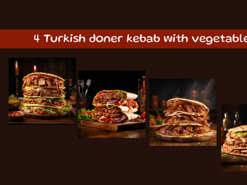 Turkish doner kebab with vegetables