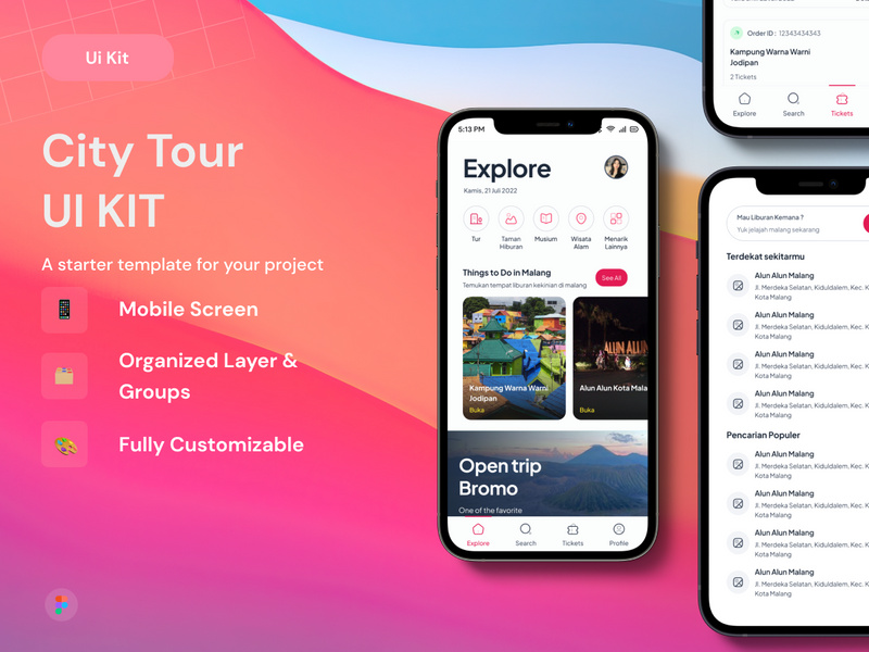 City Tour Mobile UI KIt by Eureka Supply ~ EpicPxls