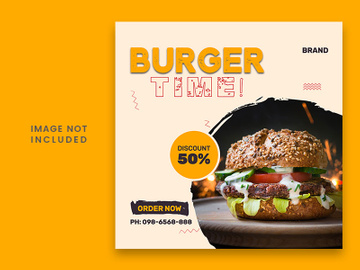 Burger restaurant social media posts template
