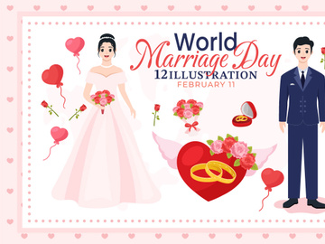 12 World Marriage Day Illustration