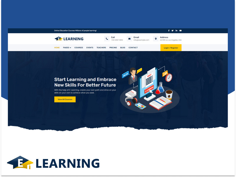 E-learning Online courses Website Template by ~ EpicPxls