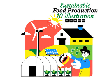 10 Sustainable Food Production Illustration