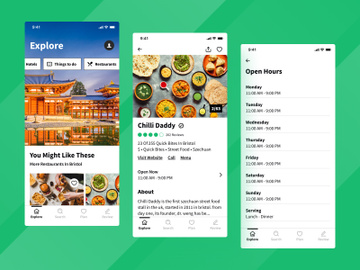 Travel and tourism mobile app screen design - Searching restaurant - volume 2