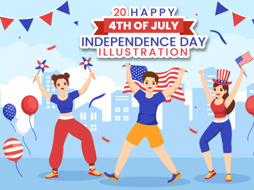4th of July Independence Day USA Illustration