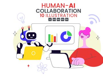 10 Human AI Collaboration Illustration