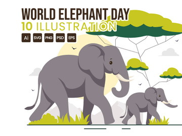 10 World Elephant Day Illustration