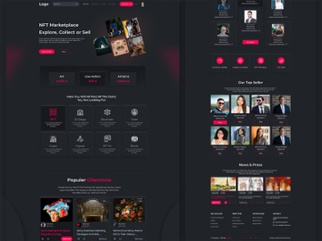 NFT Website Landing Page Template Design