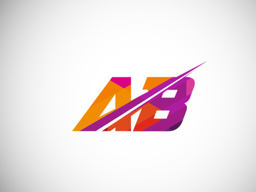 Initial Letter A B Low Poly Logo Design Vector Template. Graphic Alphabet Symbol For Corporate Business Identity