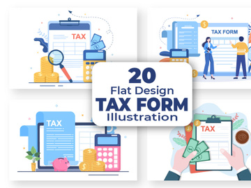 20 Tax form Flat Design Illustration