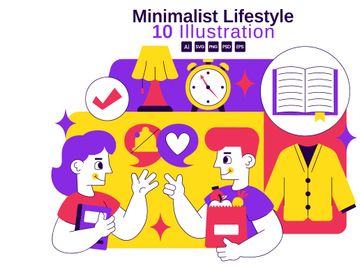 10 Minimalist Lifestyle Vector Illustration