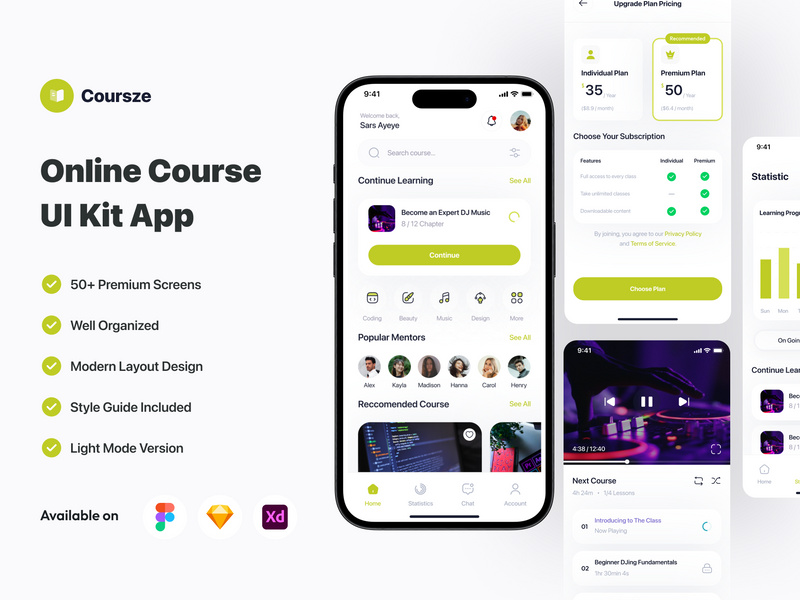 Coursze - Online Course Mobile App by Moni Studio ~ EpicPxls