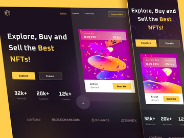 NFT Dark Responsive Landing Page Free Download