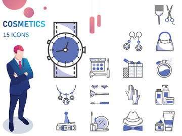 Bleu : Cosmetics Icon Set