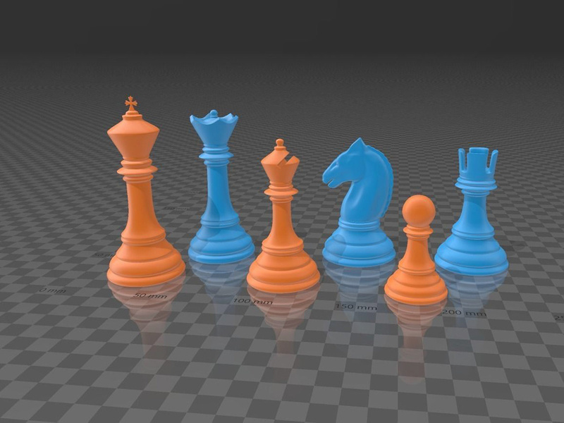 Complete Chess Pieces 3D model 3D printable