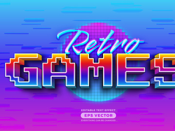 Retro Game Text Effect Style with vibrant theme realistic neon light concept for trendy flyer, social media, poster and banner template promotion