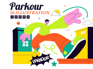 10 Parkour Sports Illustration