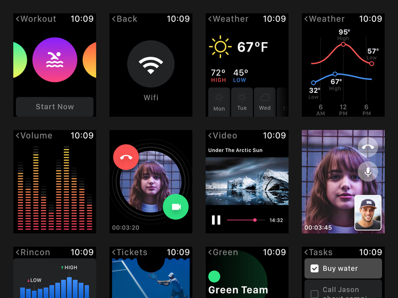 Smartwatch UI Kit For Adobe XD By Marcelo Silva EpicPxls