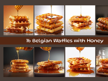 Belgian Waffles with Honey