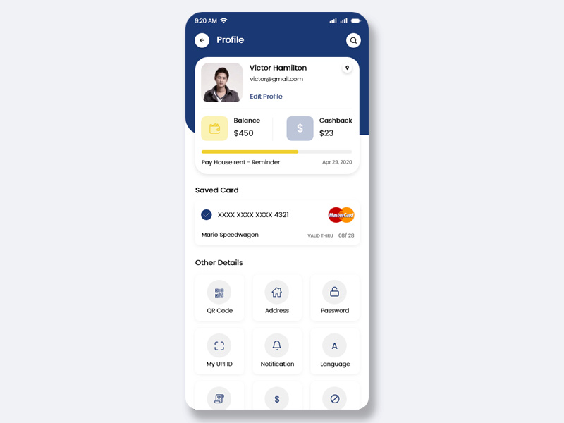 Multiservice Profile Mobile App UI Kit