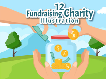 12 Fundraising Charity and Donation Illustration