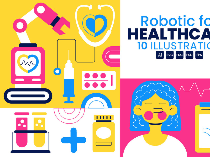 10 Robotic For Healthcare Illustration by denayuneep ~ EpicPxls