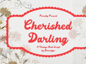 Cherished Darling | Vintage Bold Script