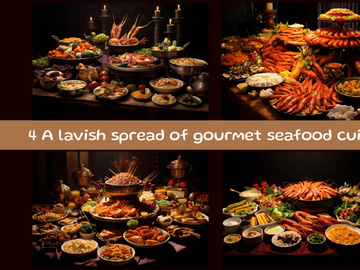 A lavish spread of gourmet seafood cuisine