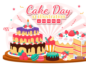 12 National Cake Day Illustration