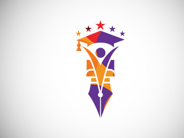 Modern low poly style education logo design, Geometric, and triangle book logo icon sign symbol.