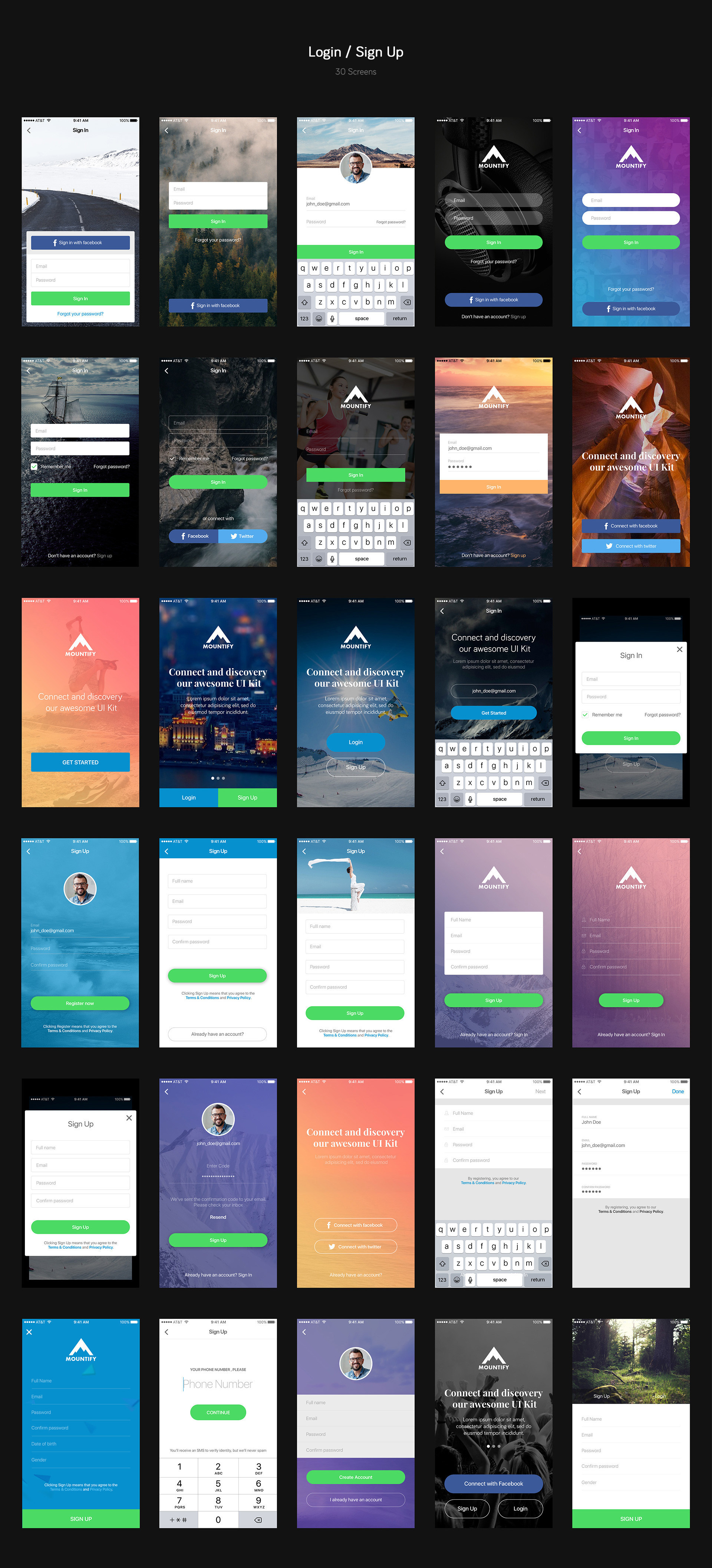 Mountify Mobile UI Kit