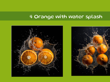 Orange with water splash