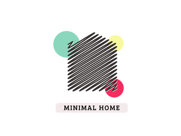 Colorful Home Minimal House Logo Design Vector