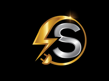 Electrical sign with the English alphabet, Electricity Logo, Power energy logo, and icon vector design